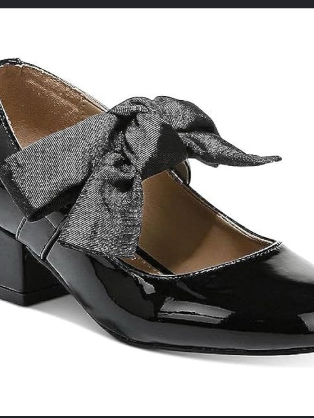 Sam Edelman Black Patent Mary Jane Bow Flats for Kids